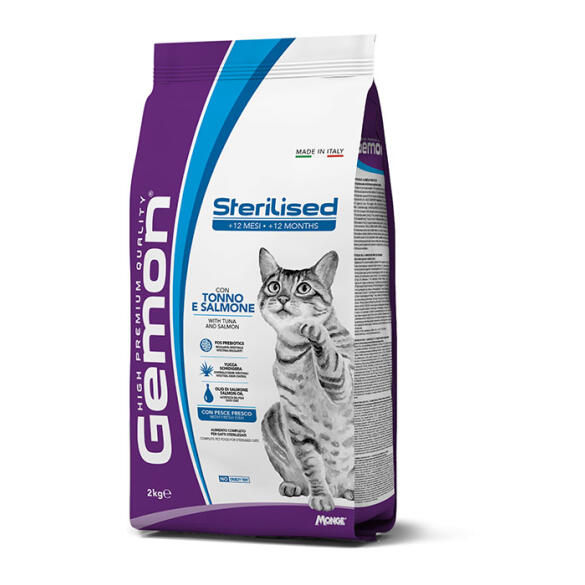 20кг Корм Gemon Cat Sterilized Complete TUNA / SALMON для стерилизованных взрослых кошек с Тунцом и лососем