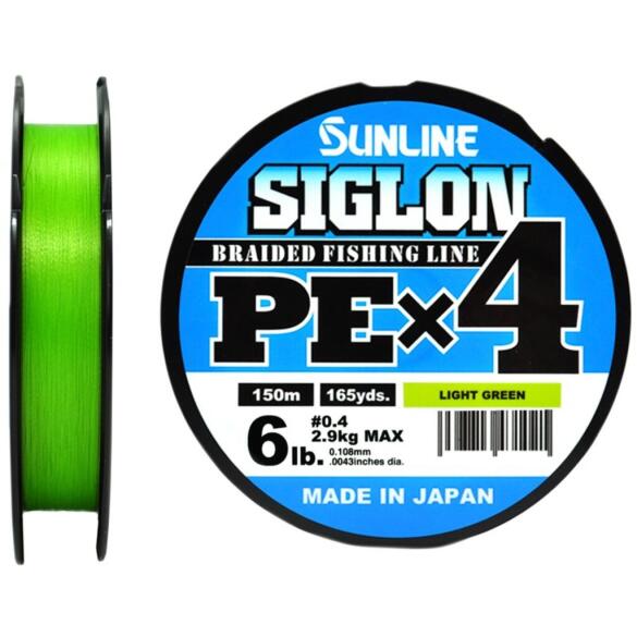 Плетеный шнур Sunline Siglon PE×4 150м 6LB Light Green