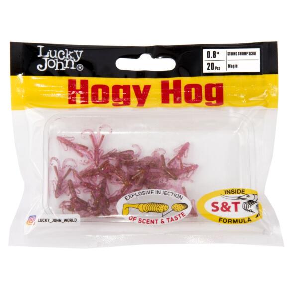 Твистер съедобный Lucky John Pro Series Hogy Hog 0.8 2см S14 (20шт)
