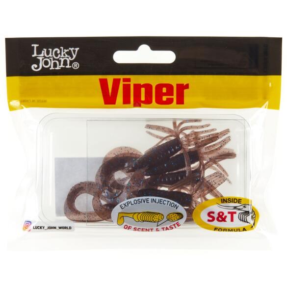 Твистер съедобный Lucky John Pro Series Viper 2.0 5см S19 (10шт)