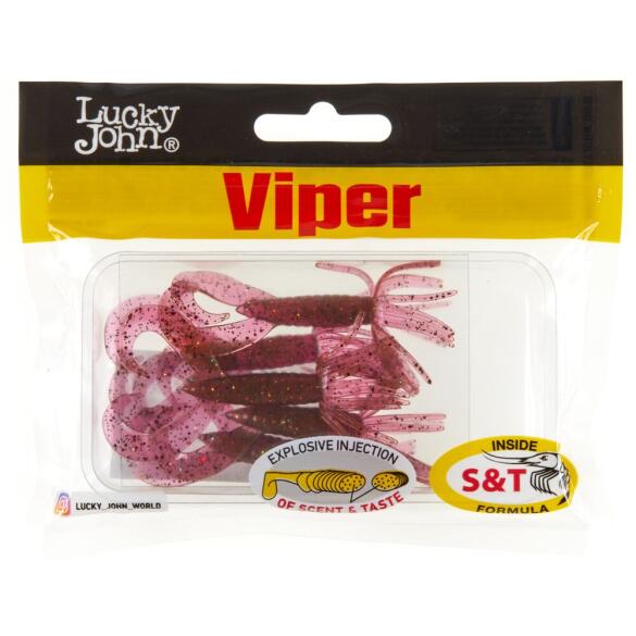 Твистер съедобный Lucky John Pro Series Viper 2.0 5см S14 (10шт)