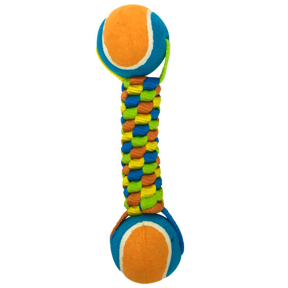 Игрушка Petpark для собак Плетенка с двумя теннисными мячами, 6см