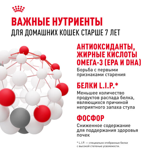1,5кг Корм ROYAL CANIN Indoor+7 для стареющих кошек, живущих в помещении старше 7 лет (срок до 14.07.2026)