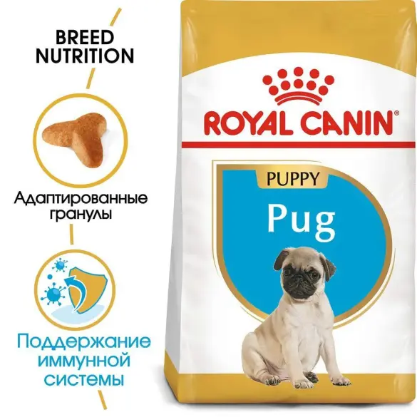 1,5кг Корм ROYAL CANIN Pug Puppy для щенков породы Мопс до 10 месяцев