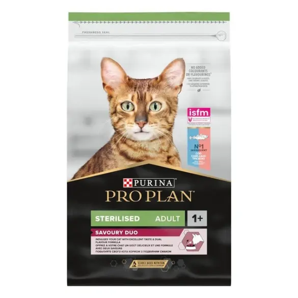 3кг Корм PRO PLAN Sterilised OptiSavour для стерилизованных котов с Треской и форелью