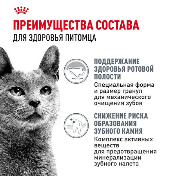 1,5кг Корм ROYAL CANIN Dental Feline диета для взрослых кошек с повышенной чувствительностью ротовой полости