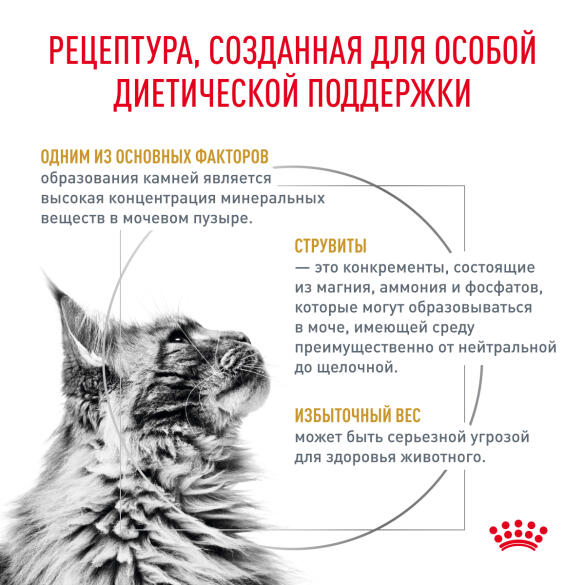 0,35кг Корм ROYAL CANIN Urinary S/O Feline Moderate Calorie диета для взрослых кошек при лечении и профилактике мочекаменной болезни, предрасположенных к лишнему весу