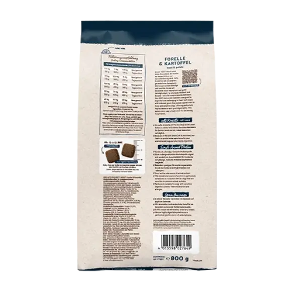 0,8кг Корм Bosch Soft Adult Trout & Potato полувлажный для взрослых собак всех пород с Форелью и картофелем
