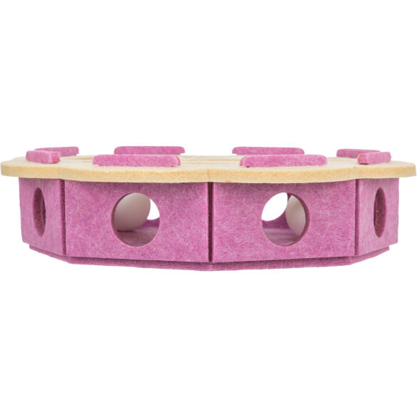 Игрушка Trixie Hole'n'Roll Flower для кошек из фетра развивающая Розовая с Бежем, 30*7,5см