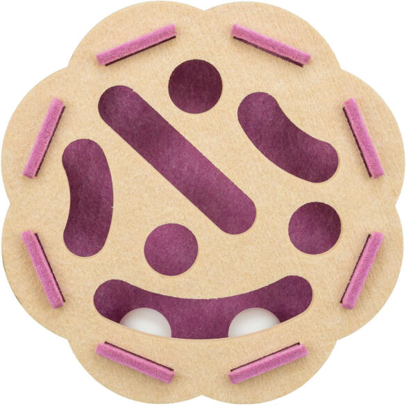Игрушка Trixie Hole'n'Roll Flower для кошек из фетра развивающая Розовая с Бежем, 30*7,5см