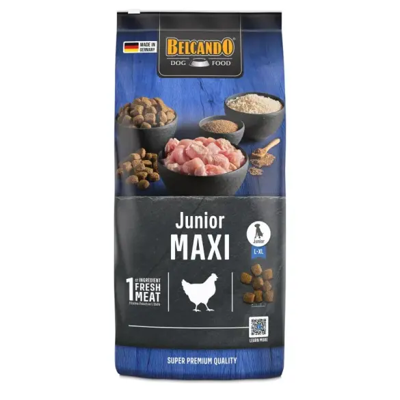 12,5кг Корм Belcando Junior Maxi для молодых собак крупных пород с 4-месячного возраста с Птицей