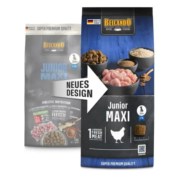 12,5кг Корм Belcando Junior Maxi для молодых собак крупных пород с 4-месячного возраста с Птицей