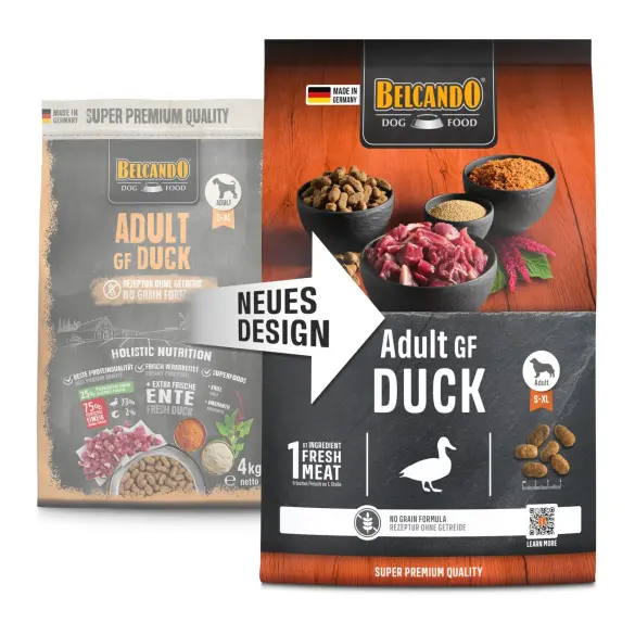 4кг Корм Belcando Adult GF Duck беззерновой для взрослых собак всех пород с Уткой