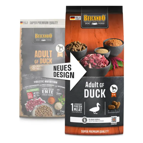 12,5кг Корм Belcando Adult GF Duck беззерновой для взрослых собак всех пород с Уткой