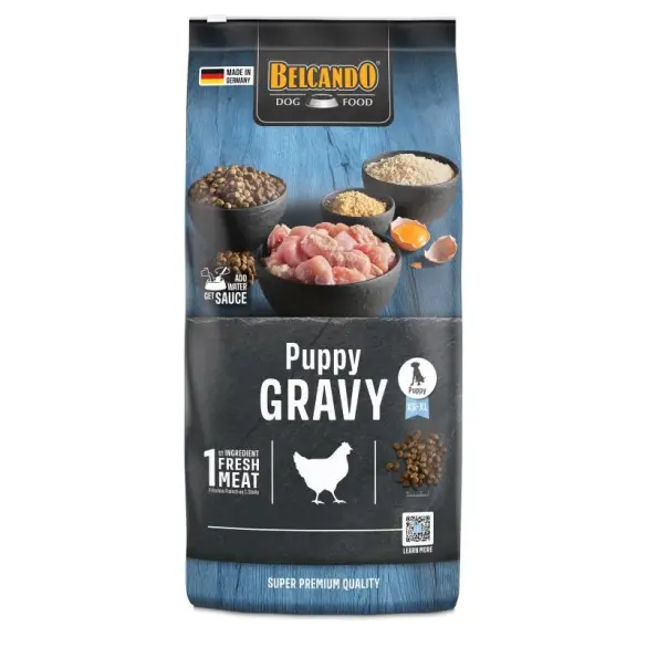 12,5кг Корм Belcando Puppy Gravy для щенков всех пород до 4 месяцев и для молодых собак мелких пород старше этого возраста с Птицей
