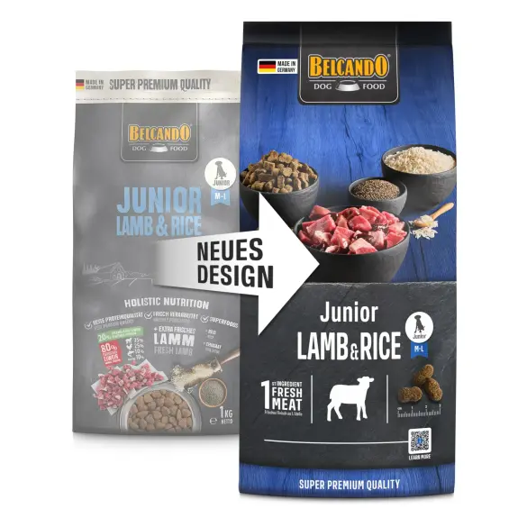 12,5кг Корм Belcando Junior Lamb&Rice для молодых собак средних и крупных пород с 4-месячного возраста с Ягнёнком и рисом