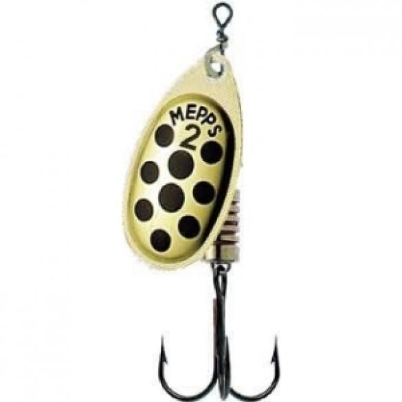Блесна вращающаяся Mepps Aglia PTS Gold-Black dots №2 4,5г