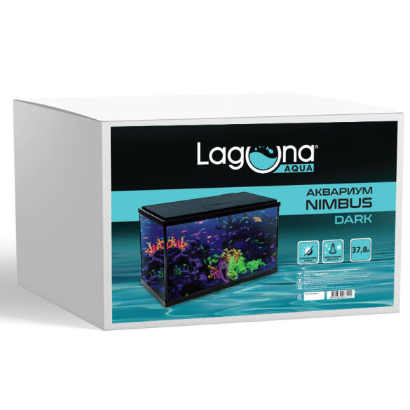 Аквариум Laguna Aqua Nimbus Dark, 37,8л, 515*261*319мм, черный тонированный