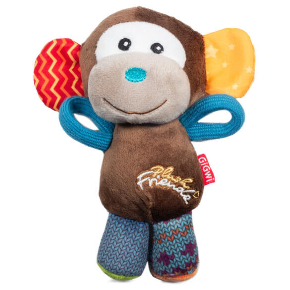 Игрушка Gigwi PLUSH FRIENDZ для собак Обезьянка с пищалкой, 16см