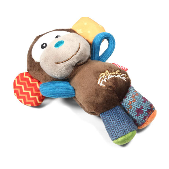 Игрушка Gigwi PLUSH FRIENDZ для собак Обезьянка с пищалкой, 16см