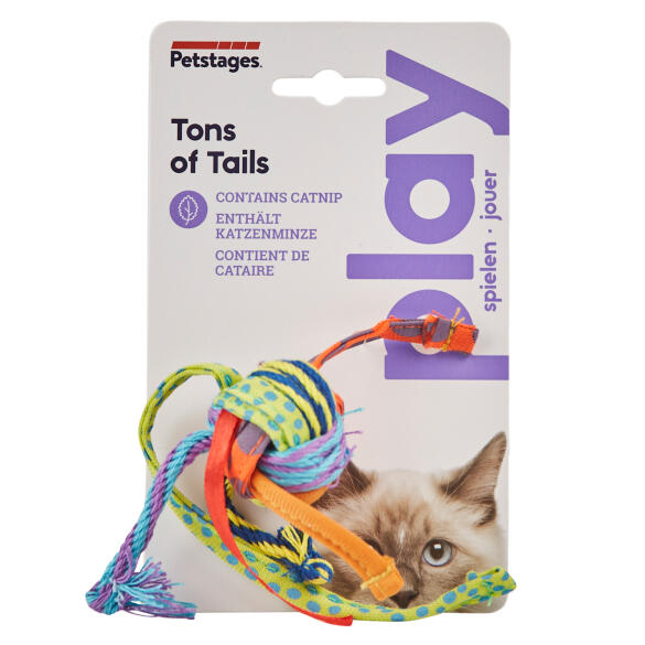 Игрушка Catstages Dental для кошек Мяч с хвостиками c кошачьей мятой, 3,5см