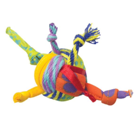 Игрушка Catstages Dental для кошек Мяч с хвостиками c кошачьей мятой, 3,5см