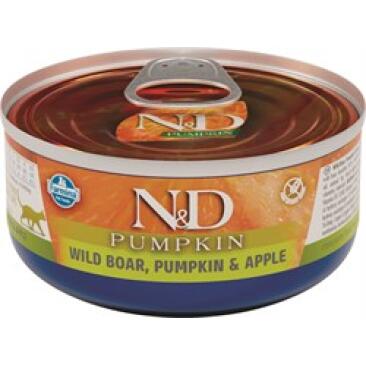 70гр Консервы Farmina N&D Cat Boar, Pumpkin & Apple беззерновые для взрослых кошек с тыквой, с Диким кабаном и яблоком