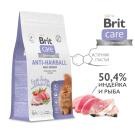 400гр Корм Brit Care Cat Anti-Hairball для кошек способствует выведению шерсти, белая рыба с индейкой