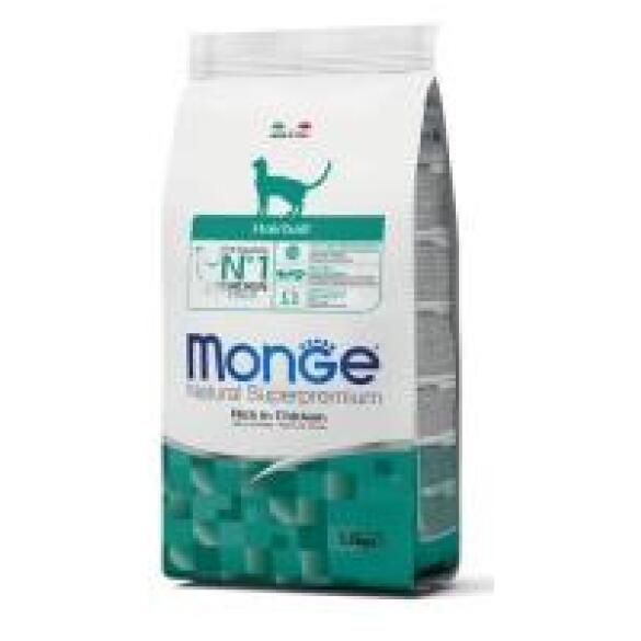 0,4кг Корм Monge Cat Hairball для взрослых кошек, для выведения шерсти из ЖКТ с Курицей