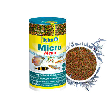 100мл Корм TETRA Micro Menu Смесь полноценных кормов для всех видов тропических рыб