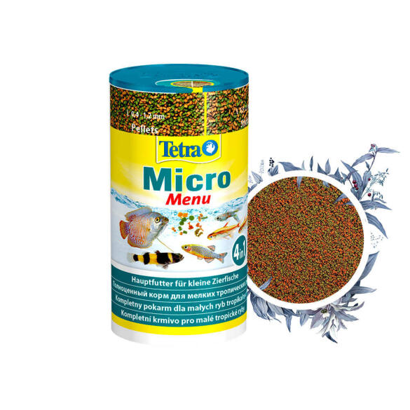 100мл Корм TETRA Micro Menu Смесь полноценных кормов для всех видов тропических рыб