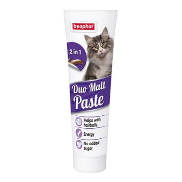 Паста Beaphar Duo Malt Paste 100гр двойного действия для выведения шерсти из желудка кошек