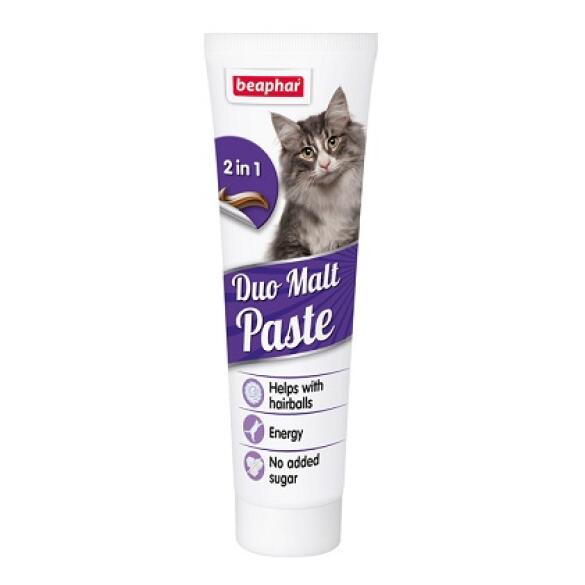 Паста Beaphar Duo Malt Paste 100гр двойного действия для выведения шерсти из желудка кошек
