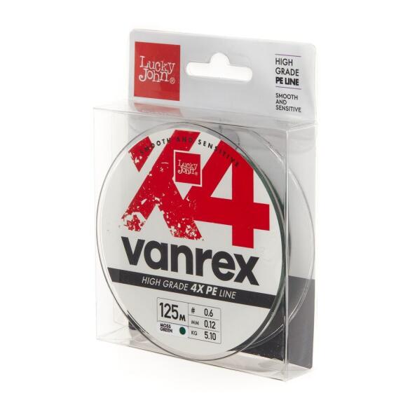 Плетенка Lucky John VANREX x4 Braid Moss Green 125м 0.12мм