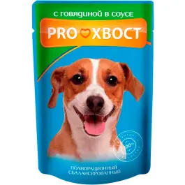 85гр Корм PROхвост для взрослых собак Говядина в соусе