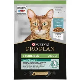 85гр Корм для стерилизованных кошек PRO PLAN Nutrisavour с Рыбой в желе