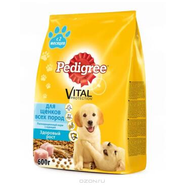 600гр Корм PEDIGREE для щенков всех пород Курица 2х месяцев
