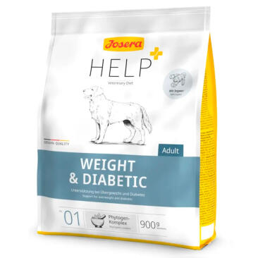 0,9кг Корм Josera Нelp Weight&Diabetic Dog (29,1/7,4)  для взрослых собак при избыточном весе и/или диабете