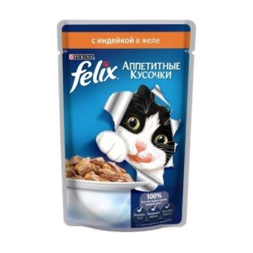 85гр Корм для кошек FELIX с Индейкой