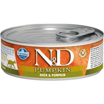 70гр Консервы Farmina N&D Cat Duck & Pumpkin беззерновые для взрослых кошек с Уткой и тыквой