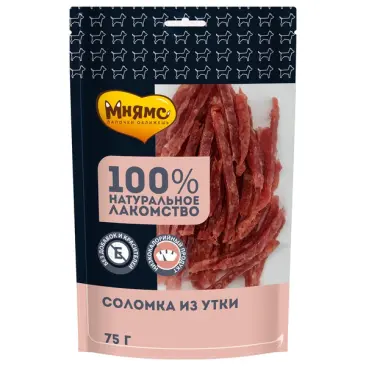 75г Лакомство Мнямс для собак "Соломка" из утки