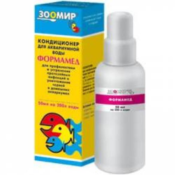 Препарат ЗООМИР ФОРМАМЕД для профилактики и лечения рыб 50мл (от ихтиофтириоза, триходиноз, костиоза и др)