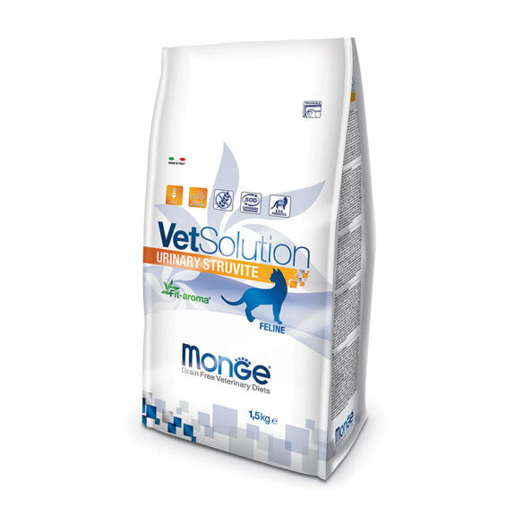 1,5кг Корм Monge VetSolution Cat Urinary Struvite Ветеринарная диета для кошек при мочекаменной болезни струвитного типа