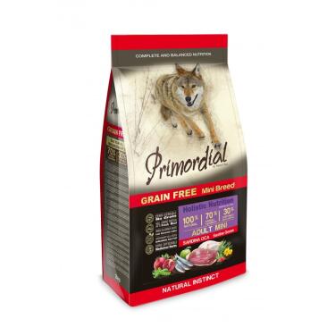 6кг Корм Primordial Holistic Grain-Free Dog Adult Mini Sardine & Goose для взрослых собак мелких пород с Сардиной и гусём