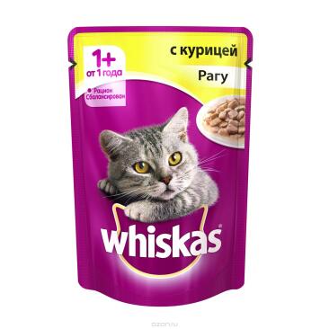 75гр Корм для кошек WHISKAS рагу с Курицей