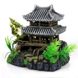 Декорация для аквариума "Китайская хижина", 15*14см