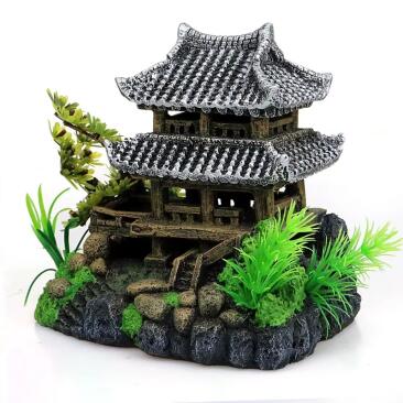 Декорация для аквариума "Китайская хижина", 15*14см