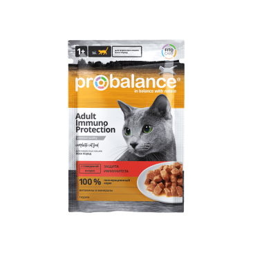 85гр Корм ProBalance Immuno для кошек с Говядиной в соусе