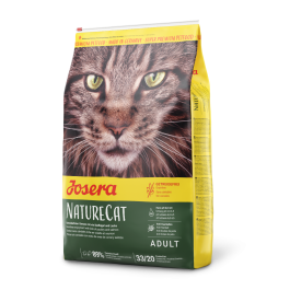 10кг Корм Josera NatureCat (Adult Sensitive 33/20) беззерновой для кошек с чувствительным пищеварением и котят от 6 месяцев с домашней Птицей и Лососем