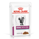85гр Влажный корм ROYAL CANIN Renal Feline Fish диета для взрослых кошек при почечной недостаточности, с Тунцом в соусе (пауч)